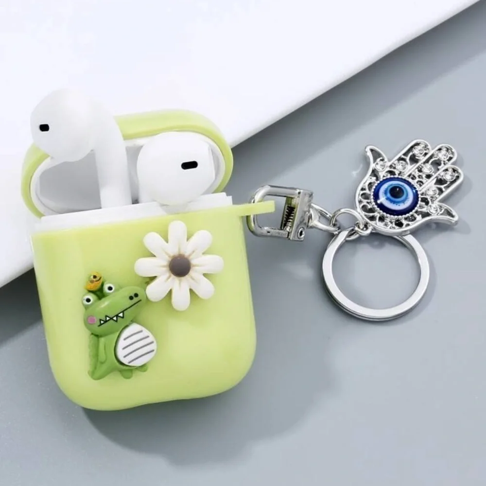 Street Evil Eye Detail Hamsa Hand Charm Keychain